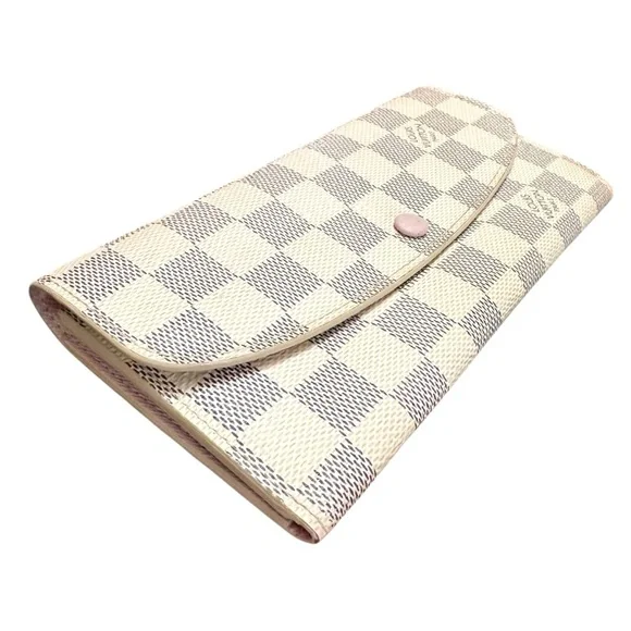 Louis Vuitton Damier Azur Ballerine Pink Leather Emilie Long Wallet - Picture 11 of 15